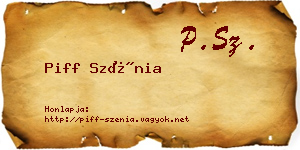 Piff Szénia névjegykártya